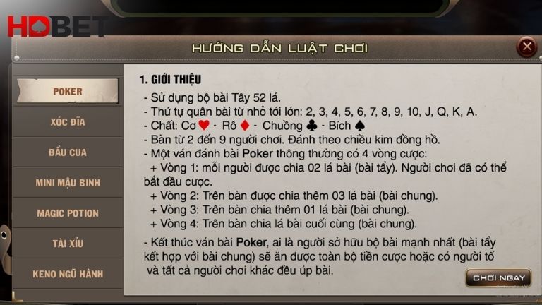 Cach Choi Bai Poker Chi Tiet Tai Nha Cai Hdbet